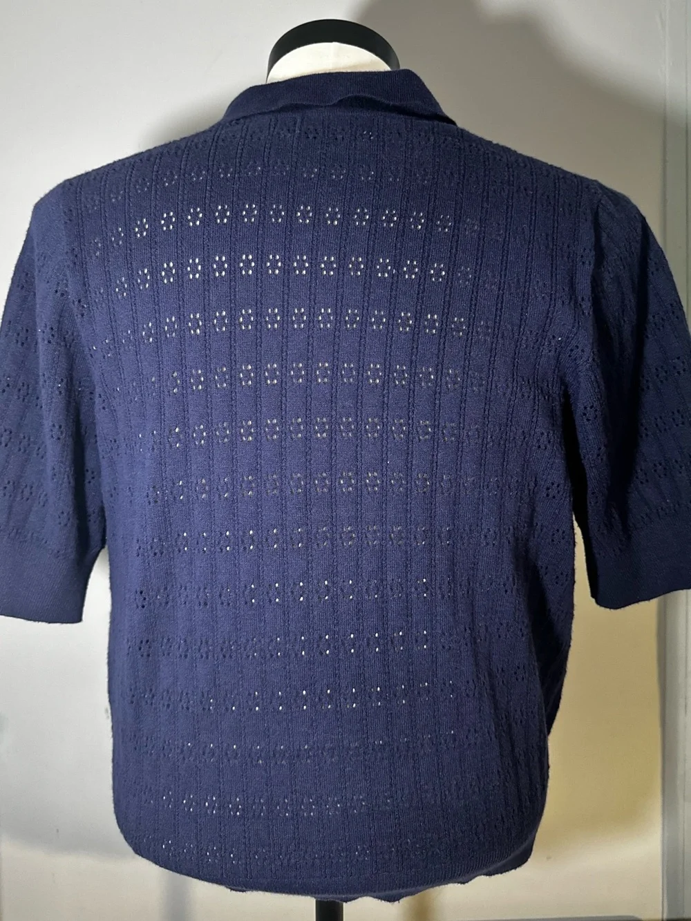Old Navy Cotton Knit Short Sleeve Crop Polo - Picture 2 of 6